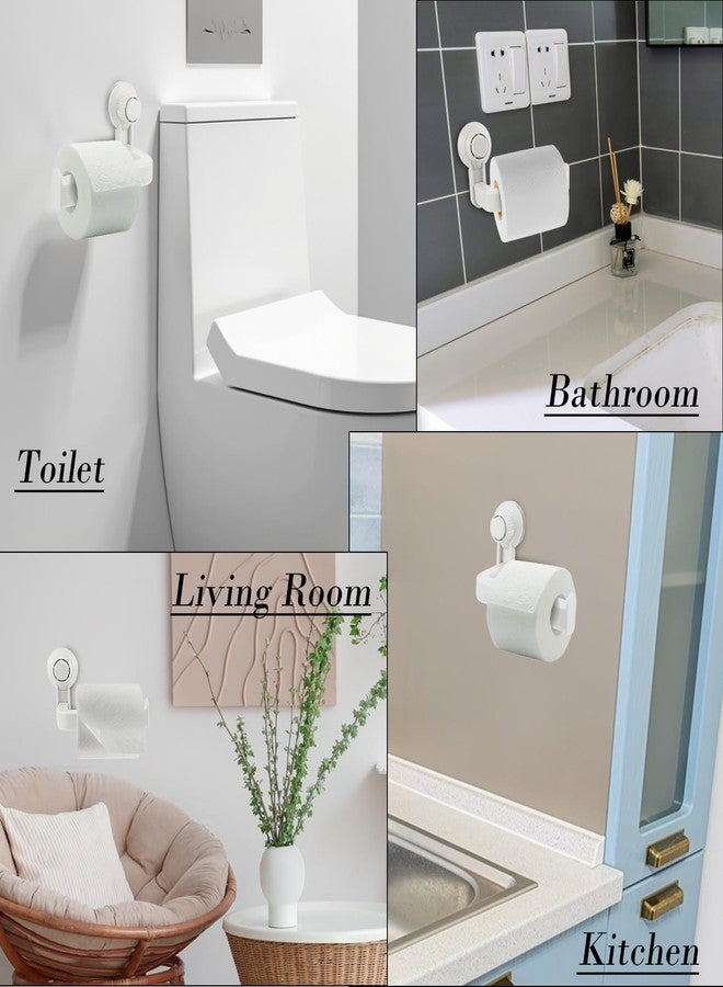 LCJAOF Toilet Paper Holder Wall Mount - No-Drill Suction Cup Bathroom Tissue Dispenser for Bathroom Kitchen (White) - Image 5